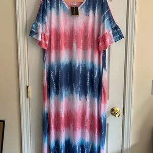 Boutique Plus size Tie Dye Maxi Dress 1x